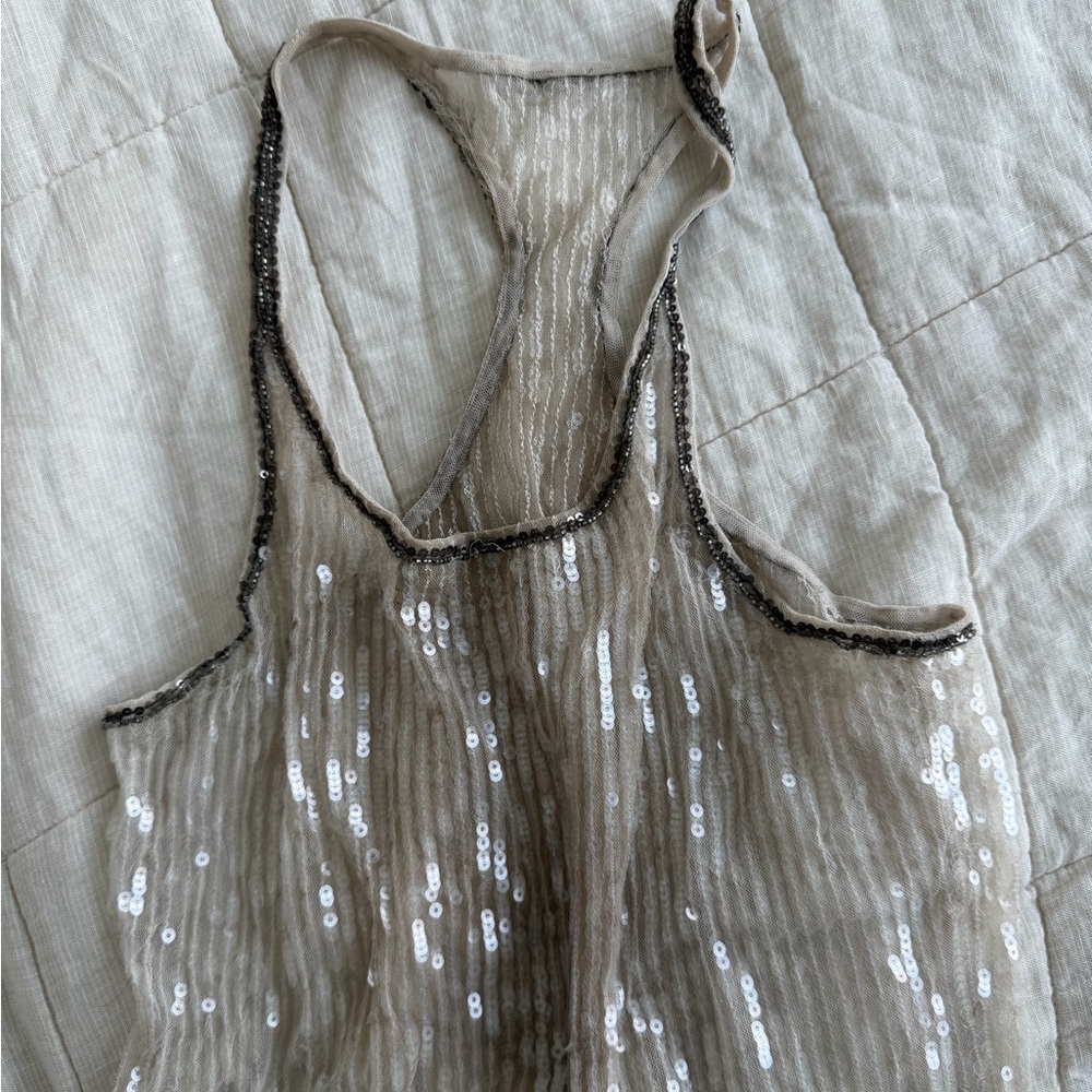 Source Unknown Silver Sequin Camisole - image 3